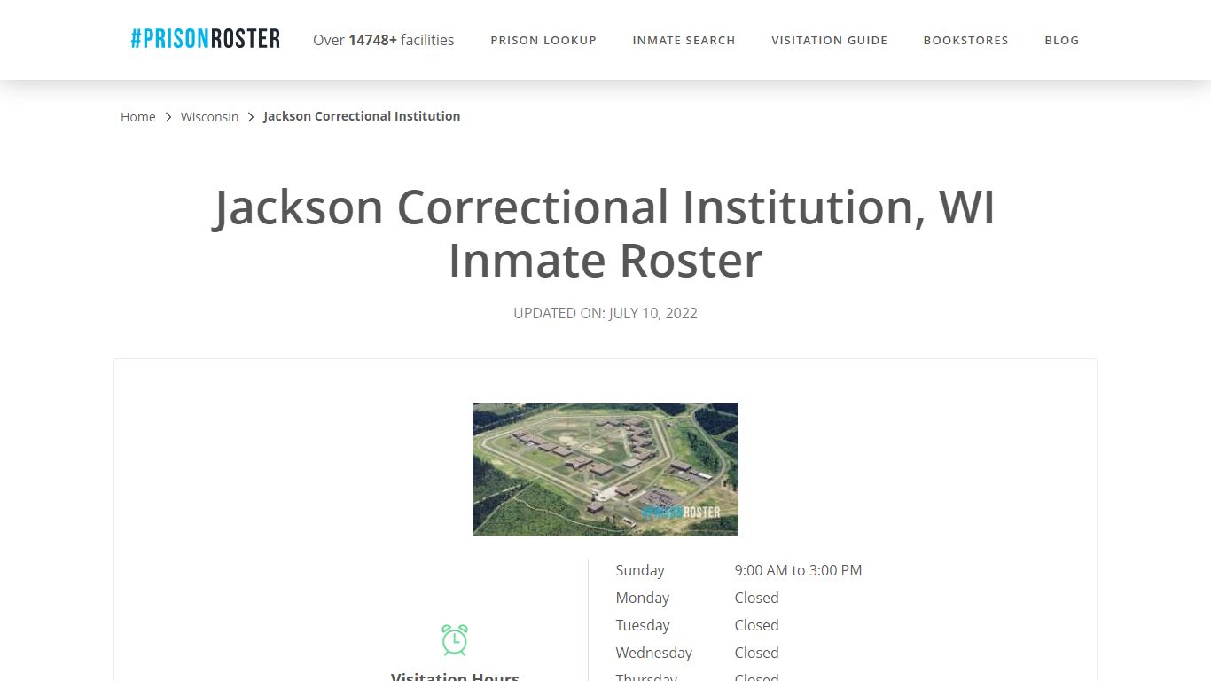 Jackson Correctional Institution, WI Inmate Roster